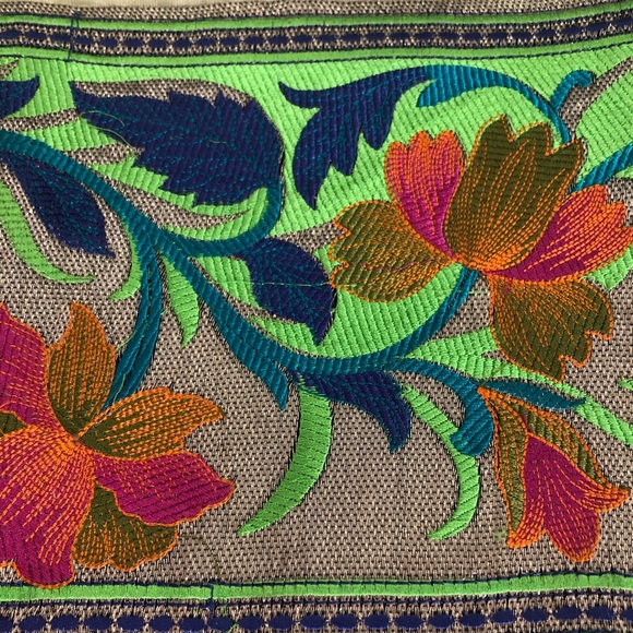 Saree gold tissue organza embroidery NWOT new unused - Picture 2 of 15